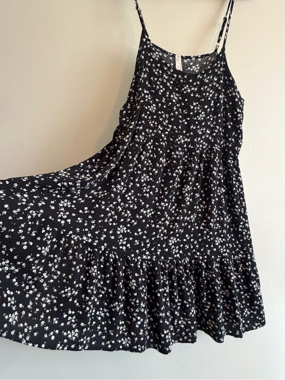 Guilty Black Floral Babydoll Dress | Boho Tiered Mini Sundress | XL